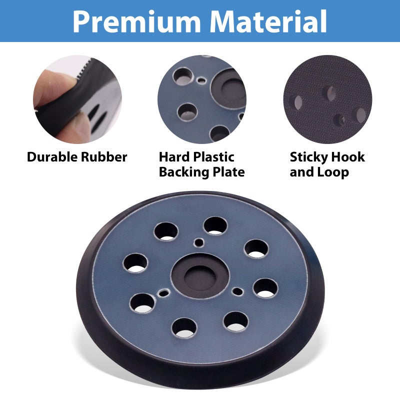 SHUTTLE GENIUS 5"" Replacement Sander Pad for Makita, 5 Inch 8 Hole Hook and Loop Sander Pads for Makita BO5010, BO5030K, BO5031K Compatible with DeWalt D26451,D26453, Porter Cable 382(1 Pack) - Image 4